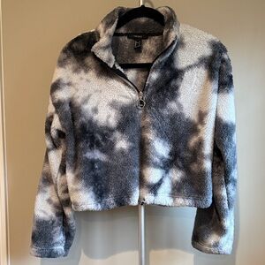Forever 21 Tie-Dye Quarter Zip-Up Fleece Size Small